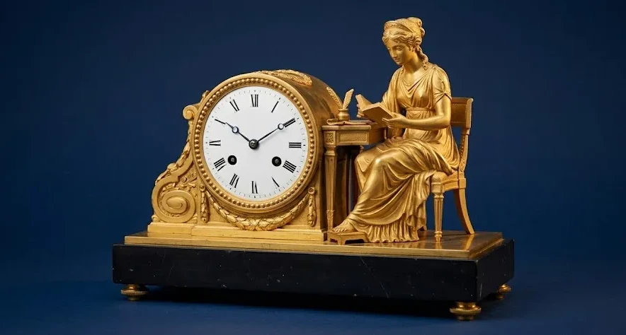 Pendule Empire vendue, statut mis à jour dans l'inventaire Antiks